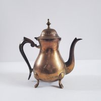 Vintage Antike Massive Messing Teekanne, Teekanne Wasserkocher Pot, Küche Dekor von SomeLikeItRetroCo