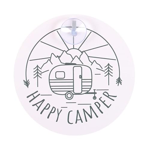 Fensterschild "Happy Camper" – charmante Wohnwagen-Dekoration, Wohnwagen-Innendekoration und Outdoor-Abenteuer-Geschenke – perfektes Camping-Zubehör UK – rustikales Schild für eine stilvolle Reise von Something Different Wholesale