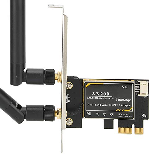 Sonew Drahtloser Netzwerkkartenadapter, für AX200 5G WiFi-Karte, Dualband 5.1 PCIE Wireless-Karte, mit Antenne, für 10 64bit/, für PC Desktop von Sonew