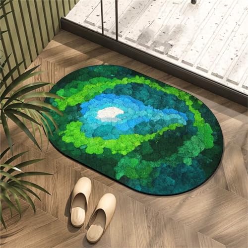 Badezimmer Teppiche, Badezimmerteppich Rutschfest, Bathroom Mat Quick Dry, Duschvorleger Stein, Fußmatte Dusche Waschbar Abstrakt Wasserdicht, Wohnraum KüChe Toilett Badezimmer Teppiche Deko 140x200cm von Songtt