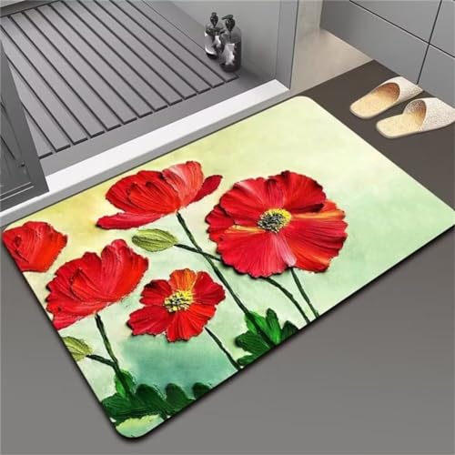 Badezimmer Teppiche, Badezimmerteppich rutschfest, Bathroom Mat Quick Dry, Duschvorleger Stein, Fußmatte Dusche Waschbar Abstrakt Wasserdicht, Wohnraum KüChe Toilett Badezimmer Teppiche Deko 40x60cm von Songtt