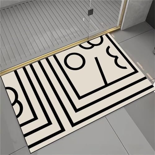 Badezimmer Teppiche, Badezimmerteppich rutschfest, Bathroom Mat Quick Dry, Duschvorleger Stein, Fußmatte Dusche Waschbar Abstrakt Wasserdicht, Wohnraum KüChe Toilett Badezimmer Teppiche Deko 40x60cm von Songtt