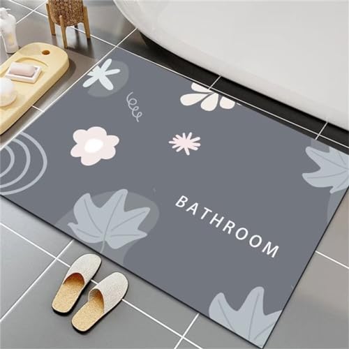 Badezimmer Teppiche, Badezimmerteppich rutschfest, Bathroom Mat Quick Dry, Duschvorleger Stein, Fußmatte Dusche Waschbar Abstrakt Wasserdicht, Wohnraum KüChe Toilett Badezimmer Teppiche Deko 40x60cm von Songtt