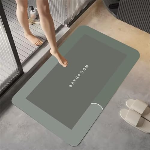 Badezimmer Teppiche, Badezimmerteppich rutschfest, Bathroom Mat Quick Dry, Duschvorleger Stein, Fußmatte Dusche Waschbar Abstrakt Wasserdicht, Wohnraum KüChe Toilett Badezimmer Teppiche Deko 40x60cm von Songtt