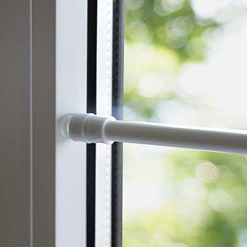 Klemmstange FLEX ausdrehbar/ausziehbar TELESKOP mit Saugknopf zum klemmen - ohne zu schrauben und bohren für Fenster und Türen (weiß, 40-60 cm) von Sonnenschutz-HH