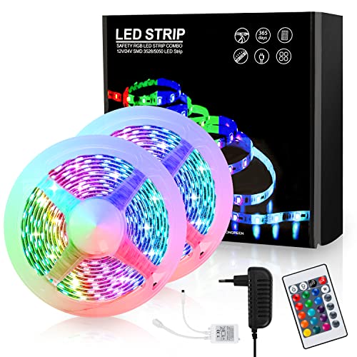 Sonnewelt LED Strip 15M,RGB SMD 5050 LED Streifen Selbstklebend,Farbwechsel Led Band mit Fernbedienung rgb LED lichterketteLeiste für die Beleuchtung von Haus,Party,Küche,TV Hintergrundbeleuchtung von Sonnewelt