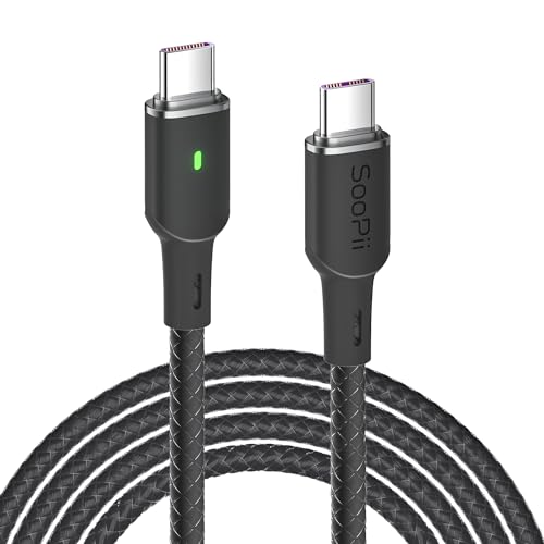 SooPii USB C zu USB C Kabel, PD 100W 5A USB C Ladekabel mit LED Anzeige[1.2m, 1Pack], Schnellladekabel Typ C für lphone 15/15 Pro/Plus/Pro Max,lPad Air/Pro,Macbook Pro,Samsung Galaxy … von SooPii