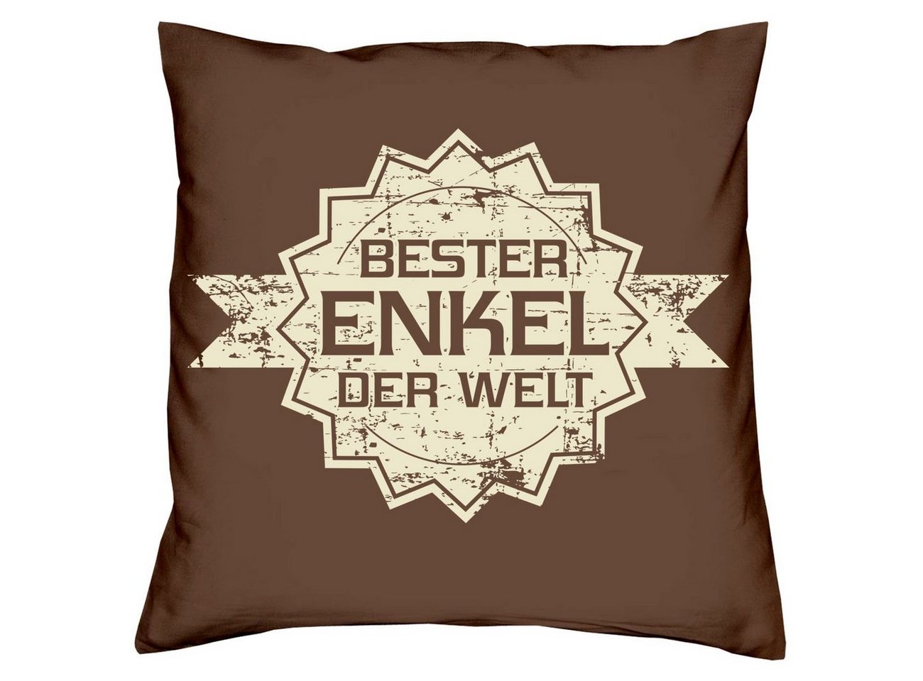 Dekokissen Kissen Bester Enkel der Welt Stern Kissenbezug und Füllung, Geschenke Weihnachten Geburtstag von Soreso®