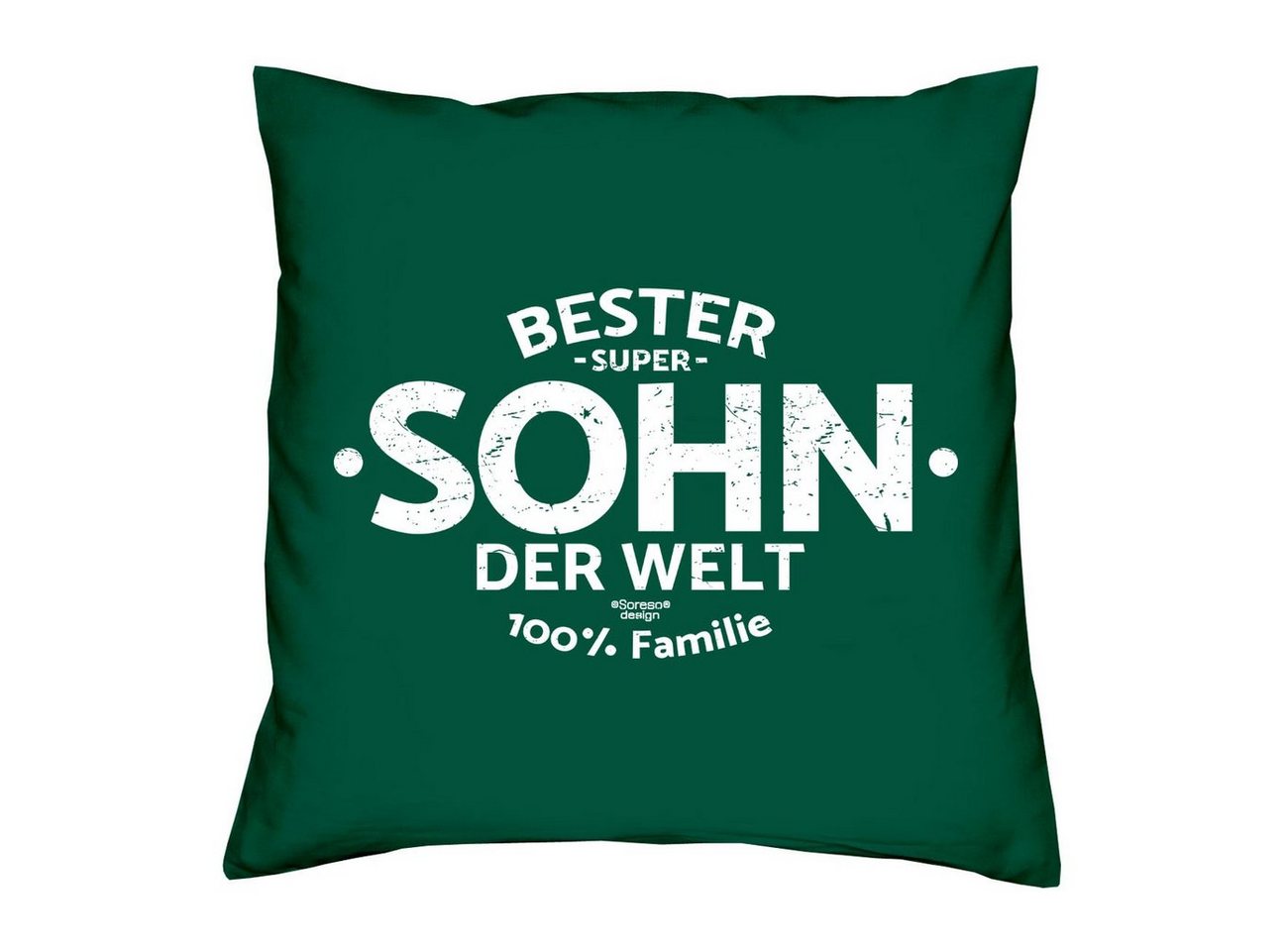 Dekokissen Kissen Bester Sohn der Welt Kissenbezug und Füllung, Geschenk Geburstag Weihnachten von Soreso®