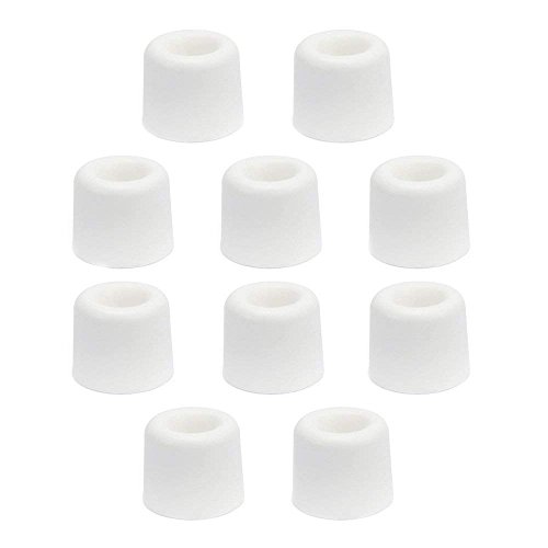 sossai® 10 x Türstopper NTS | Modell: Anke | Höhe: 24mm | Ø: 30mm | Farbe: weiß | Zum Schrauben (Inkl. Befestigungsmaterial) | Bodenmontage von Sossai