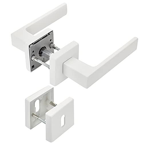 Türdrückergarnitur CUBE weiß mit Buntbart 120 x 22 mm Vierkant 8 x 8 mm Türgarnitur für Zimmertür Rosettengarnitur von SOTECH von SOTECH