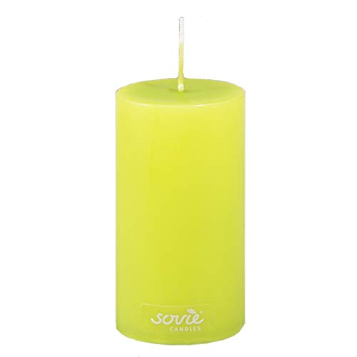 Sovie Candles Stumpenkerze | Votivkerze Dekokranz Blockkerze | 1 Flachkopfkerze in Kiwi (Ø50mm x 100mm) von Sovie Candles