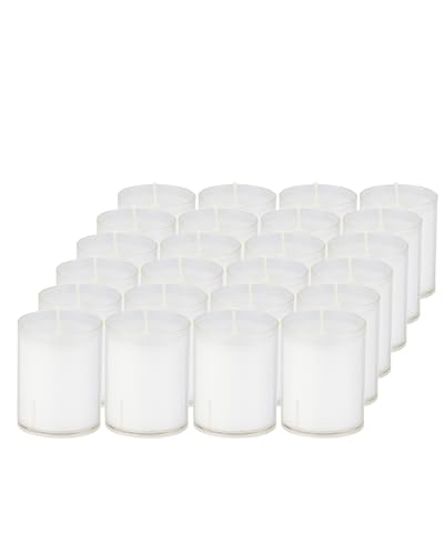 Sovie Refill Kerzen Klar 24 Stück - Kerze in Kunststoff-Hülle - ca. 24 Stunden Brenndauer - Kerzen Deko Innen & Außen - Schützt Glas & Dekoration von Sovie Candles