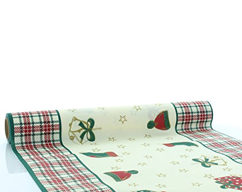 Sovie Home Tischläufer Amy | aus Linclass® Airlaid | Weihnachten Nostalgie klassisch Weihnachtsdeko | 40cm x 4,80m von Sovie Home
