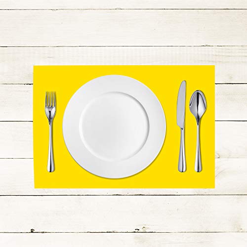 Sovie HORECA Linclass® Airlaid Tischset 40 x 30 cm | stoffähnliches Platzset | Einweg-Platzdeckchen für Events | Platzmatten für edle Tischdeko | 100 Stück | Gelb von Sovie HORECA