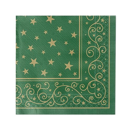 Sovie HORECA Serviette | aus Tissue Deluxe®, 4-lagig | Weihnachten Feier Fest Gastronomie | 40 x 40 cm, 50 Stück | Liam (Grün) von Sovie HORECA