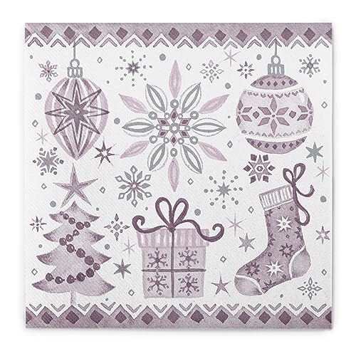 Sovie HOME Serviette Jolina in Pflaume | Linclass® Airlaid | Einweg-Servietten Weihnachten | 40 x 40 cm, 12 Stück von Sovie Home