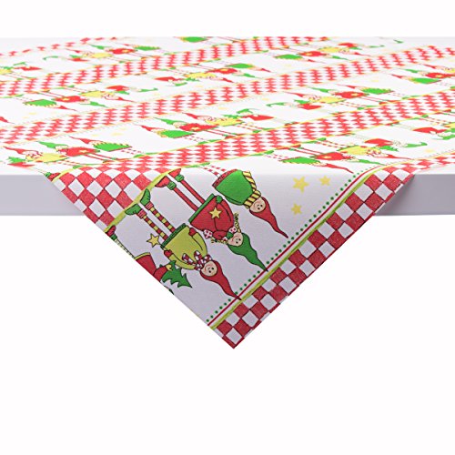 Sovie Home Tischdecke Lilo in Rot-Grün | Linclass® Airlaid | Einmal-Mitteldecke Weihnachten Wichtel saugstark | 80 x 80 cm von Sovie Home