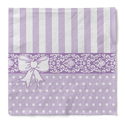 Sovie HOME Tissue Serviette BINE | Lila | Ideal für Hochzeiten und Geburtstage | 33x33cm | 20 Stück von Sovie Home