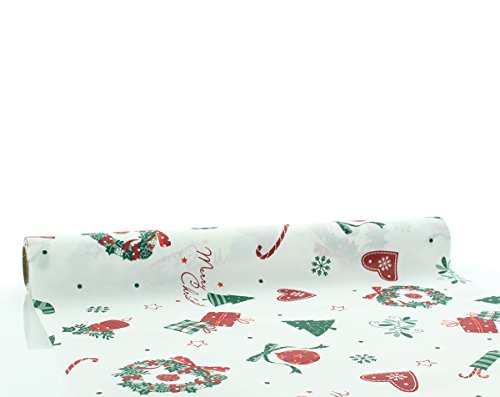 Sovie Home Tischläufer Dreams Grün-Rot | Linclass® Airlaid | Weihnachten Christmas Tischdecke Tischband | 40cmx4,80m von Sovie Home
