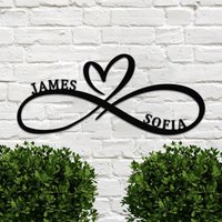 Benutzerdefinierte Infinity Symbol Liebe Metall Schild Mit Herz Und Personalisierte Namen Sie Ich Hochzeit Dekor Gedenkschild Paar Geschenk von SpaceEmbellishment