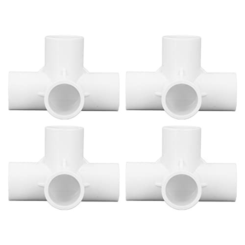 10-teiliges 4-Wege-PVC-Anschluss-Winkel-Rohrverbinder-Set, 25 Mm, Set-Set für Möbelverbindungen, Sichere Befestigung, Breite Versorgung mit 25 Mm Innendurchmesser (WHITE) von Spacnana