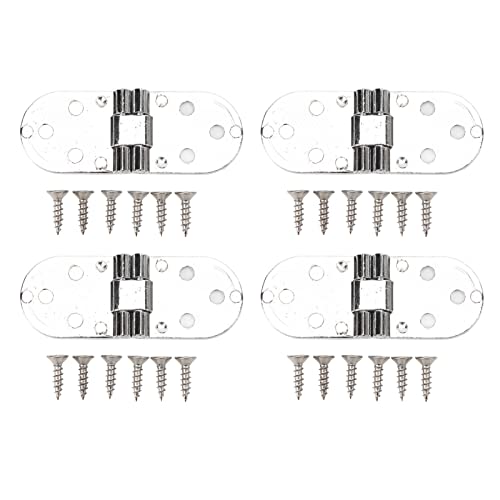 180-Grad-Klappscharniere, 4 Sätze, 180-Grad-Klappenscharniere, Klappscharniere, 0,09 Zoll Dick, für Klapptisch-Nähmaschine, Scharniere (helles Chrom) von Spacnana