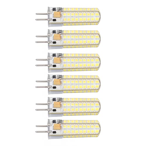 6 Stück 7 W AC DC12 V LED-Lampe GY6.35 Lampenfassung 700 Lm 72 LEDs 360-Grad-LED-Mais-Glühlampe für Pendelleuchten Deckenleuchten (Weißes Licht) von Spacnana