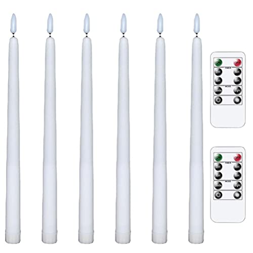 6 Stück LED Flammenloses Flackerndes Warmes Licht, Spitzkerzen mit 2 Fernbedienungen für die Hochzeitsdekoration zu Hause (2) von Spacnana
