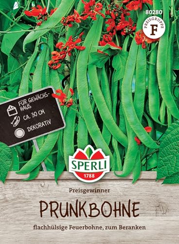 Sperli Prunkbohnensamen Preisgewinner 80280 • Für Gewächshaus • Dekorativ • Bohnensamen • Gemüsesamen • Sehr ertragreich • Hoher Wuchs • Attraktive rote Blüten für 7-9 Stangen Sperli Prunkbohnensamen Preisgewinner 80280 • Für Gewächshaus • Dekorativ • Bohnensamen • Gemüsesamen • Sehr ertragreich • Hoher Wuchs • Attraktive rote Blüten für 7-9 Stangen von Sperli