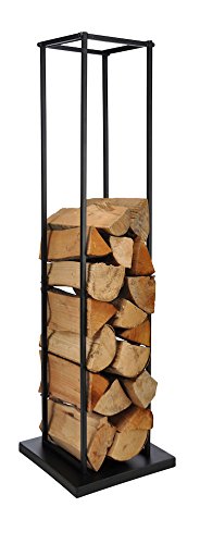 Spetebo Metall Kaminholzhalter schwarz - Kamin Holz Ständer 117 x 40 x 40 cm - Feuerholz Regal Brennholz Ablage von Spetebo