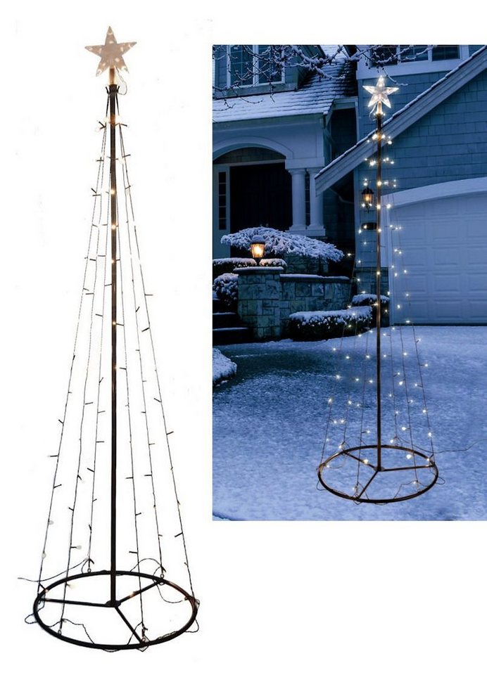 Spetebo LED Baum LED Weihnachtsbaum - 180 cm - Deko Leuchte, An / Aus, LED fest integriert, warmweiß, Lichterbaum ca. 180 cm in Kegelform mit 90 LED Indoor / Outdoor von Spetebo