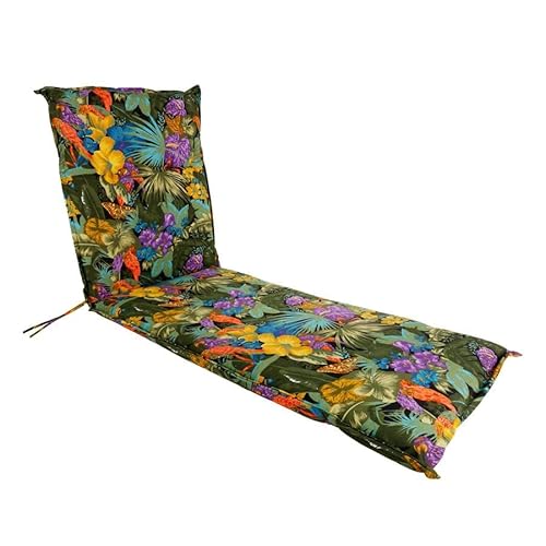 Spetebo Sonnenliegen Polsterauflage 195 x 60 cm - Amazonas - Universal Kissen für Gartenliegen - Liegestuhl Auflage Deckchair Liegekissen Liegenauflage mit bunten tropischen Blumen von Spetebo