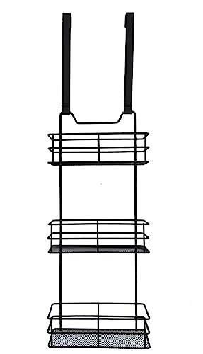 Spetebo Tür Hängeregal schwarz mit 3 Ablagen - 79 x 23 cm - Badezimmer Regal zum Hängen - Allzweck Türregal Duschablage Ordnungshelfer Hängeorganizer ohne bohren von Spetebo