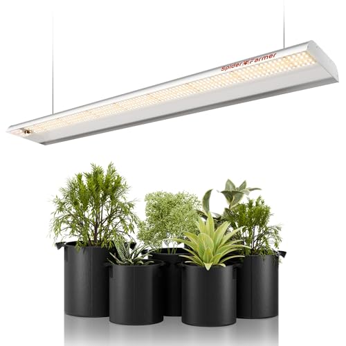 Spider Farmer LED Pflanzenlampe SF600 LED Grow Lampe Vollspektrum Grow Light Wachstumslampe für Zimmerpflanzen mit Reflektor Pflanzenleuchte Pflanzenlicht für Innen Gartenarbeit Gemüse Blume 384 LEDs von Spider Farmer