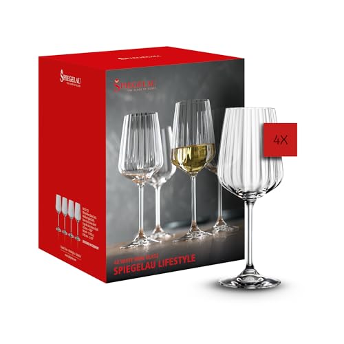 Spiegelau 4-teiliges Weißweinglas-Set, Weingläser, Kristallglas, 440 ml, LifeStyle, 4450172 von Spiegelau