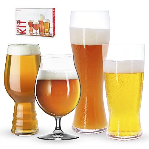 Spiegelau 4-teiliges Bier-Verkostungs-Glas-Set, Bier-Tasting-Set, Biergläser, Kristallglas, 540/ 440/560/700ml, Beer Classics, 4991695 von Spiegelau