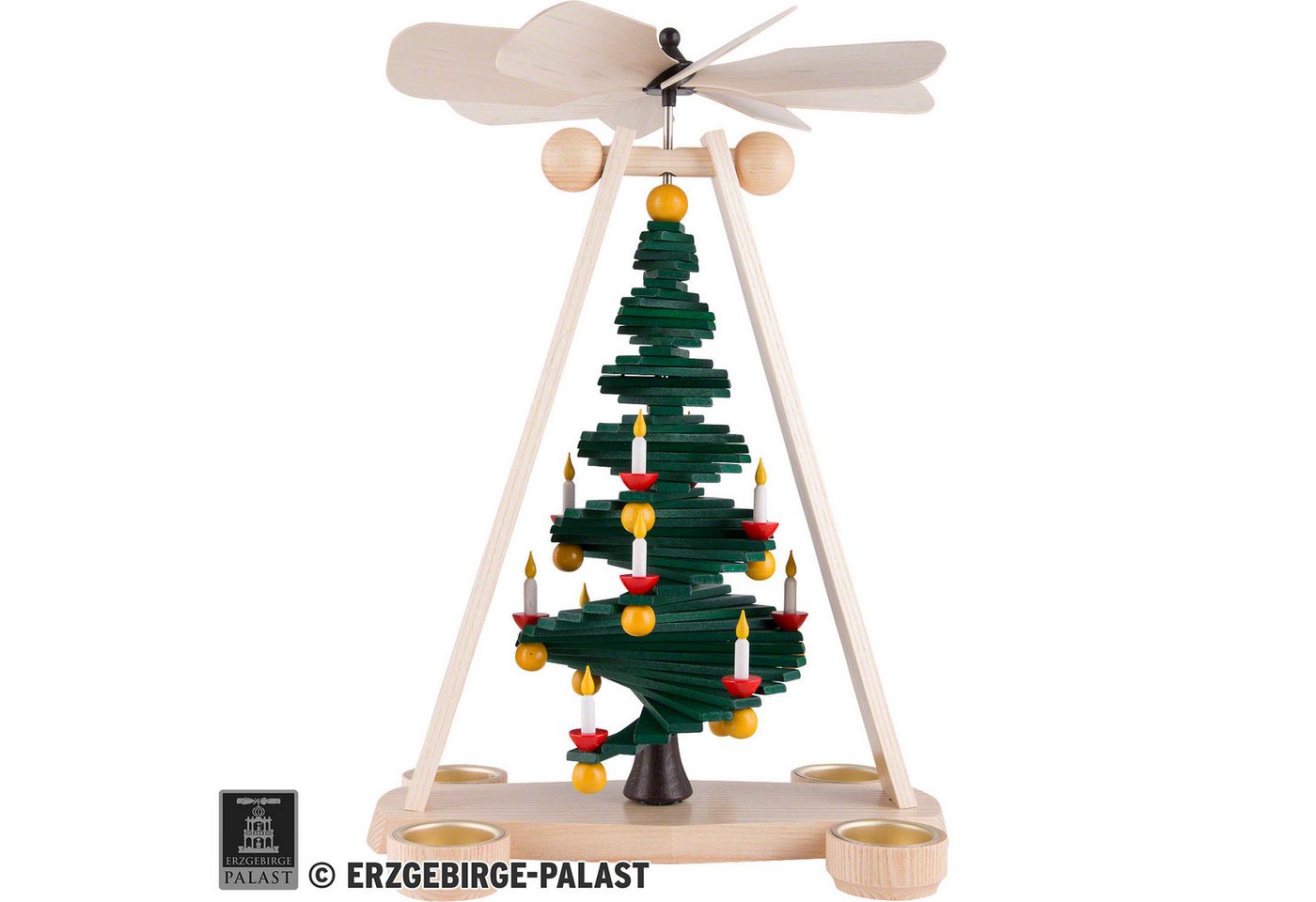 Spielwarenmacher Günther e.K. Weihnachtspyramide 1-stöckige Pyramide mit Stufenbaum (40cm) von Spielwarenmacher Günther von Spielwarenmacher Günther e.K.