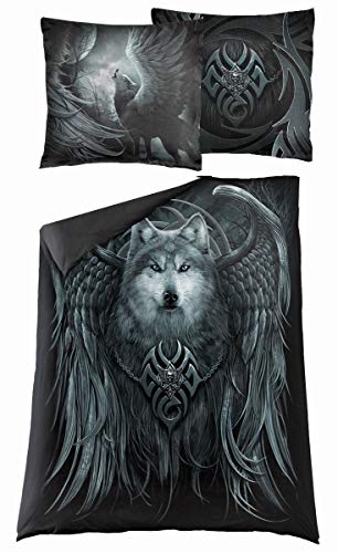 Spiral Wolf Spirit Unisex Bettwäsche Multicolor 100% Baumwolle 135 x 200 cm/80 x 80 cm Gothic, Horror von Spiral