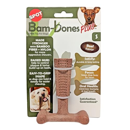 SPOT Bambone Plus Kauspielzeug für Hunde, Rindfleisch, 10,2 cm von SPOT