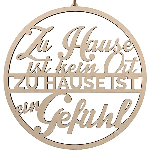 Spruchreif Premium QUALITÄT 100% EMOTIONAL · Deko Loop · Holz-Dekohänger · Zuhause ist kein Ort · Wanddeko · Türkranz · Hoop · Geschenk von Spruchreif