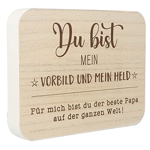 Spruchreif | Spruchtafel | Deko-Tafel mit Spruch Papa | Holzaufsteller mit Spruch Papa | Deko Aufsteller mit Schriftzug | Schild mit Gravur | Geschenk Papa Vater | Vatertag | Bester Papa von Spruchreif