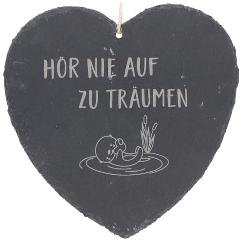 Spruchreif · großes Schieferherz mit Gravur · Schiefertafel mit Kordelzum Aufhängen · Wanddeko mit Sprüchen · Geschenkideen für Männer und Frauen von Spruchreif