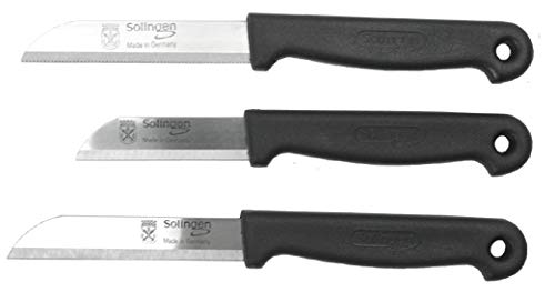 Staab's Küchenmesser Set 3 TLG. (Obst- und Gemüsemesser, Schälmesser) Made in Solingen (Schwarz) von Staab's