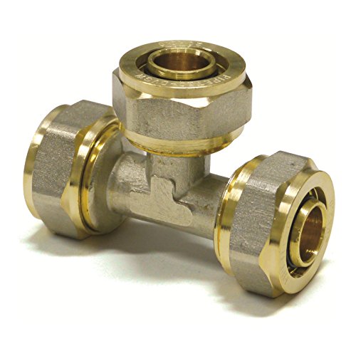 Pipetec Schraubfitting T Stück 32x16x32 mm für Mehrschicht-Verbundrohr, DVGW, UBA-konform, bis max.100°C von STABILO Sanitaer