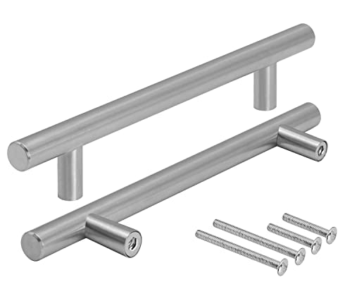 Stahlia 1 Stück Möbelgriffe echt Edelstahl gebürstet Lochabstand 480mm Ø 12mm Schrankgriffe Wohnzimmer Möbel Bad Möbel Küchengriffe Schränke Schubladengriffe Relinggriff Inkl. Schrauben von Stahlia