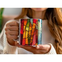 Fenster Des Wunders Keramiktasse | Handgefertigte Glasmalerei Aufwendiges Design Ausreichende Kapazität Kunstliebhaber Freude Dekoratives Glas von StainedGlassGlow