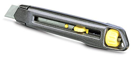 Stanley Cutter-Messer InterLock 1-10-018 (18 mm Klingenbreite, 165 mm Klingenlänge, Metall-Korpus mit patentierter InterLock-Verbindung, einfacher, werkzeugloser Klingenwechsel) von Stanley