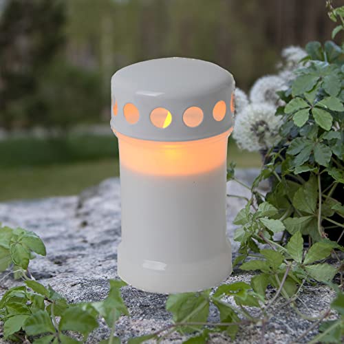 LED Grablicht | Grabkerzen LED mit Batterie | Grabkerze LED | Grablicht mit gelber LED| Grabkerzen weiß | LED Grabkerzen Outdoor | Grablampe Grablicht | LED Kerzen weiß | weiße Kerzen | Outdoor Kerze von Star