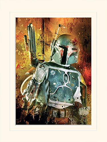 Star Wars 'Boba Fett lackiert' montiert Drucken, 30 x 40 cm von Star Wars